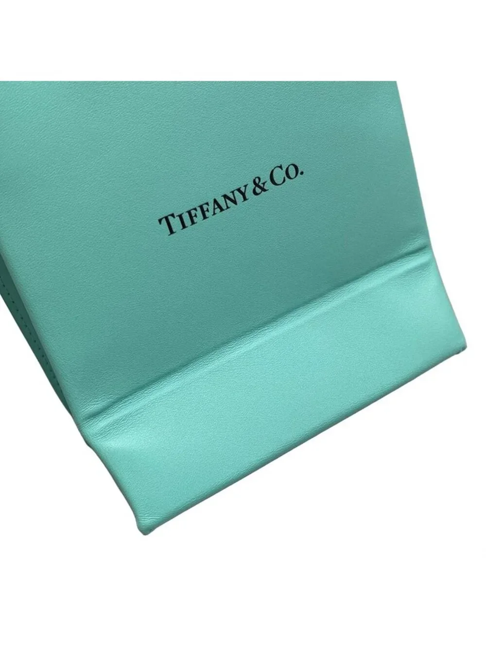 Tiffany & Co Tote Mini Shopping Light Blue Leather
